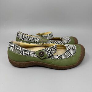 Keen Shoes Womens Sz US 7 Green Harvest Mary Jane Leather Slip On Flats